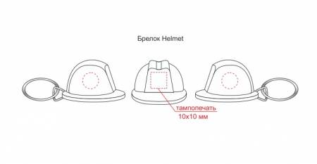 Брелок Helmet - места нанесения