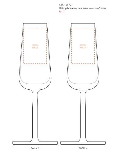 Набор бокалов для шампанского Senta - места нанесения