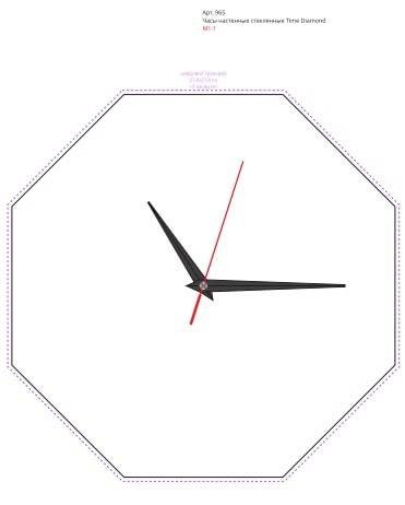Часы настенные стеклянные Time Diamond - места нанесения