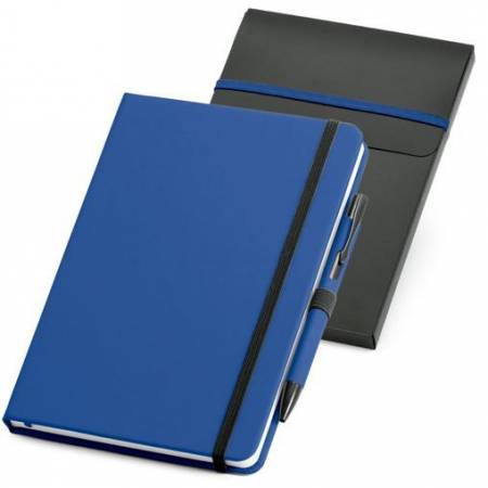 Набор: блокнот Advance с ручкой, синий с черным от компании Антанта