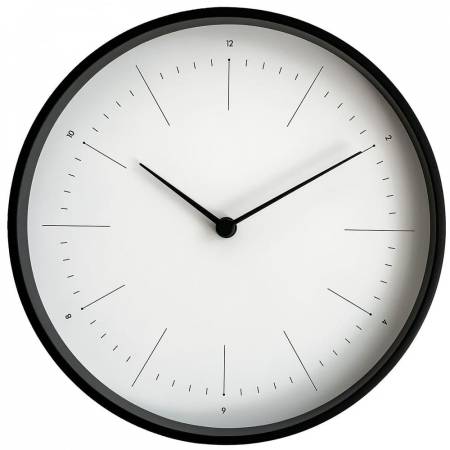 Часы настенные Lacky, белые с черным от компании Антанта